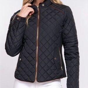 Love Tree Black Quilted Jacket
